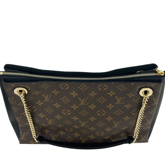 Louis Vuitton Surenne MM Shoulder Tote Bag M43772 Monogram Brown Black Noir - Picture 6 of 15